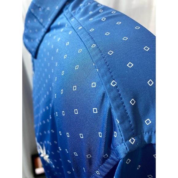 FootJoy FJ Pointe West Country Club Golf Polo Shirt Mens Large Blue White Stripe - Picture 4 of 10